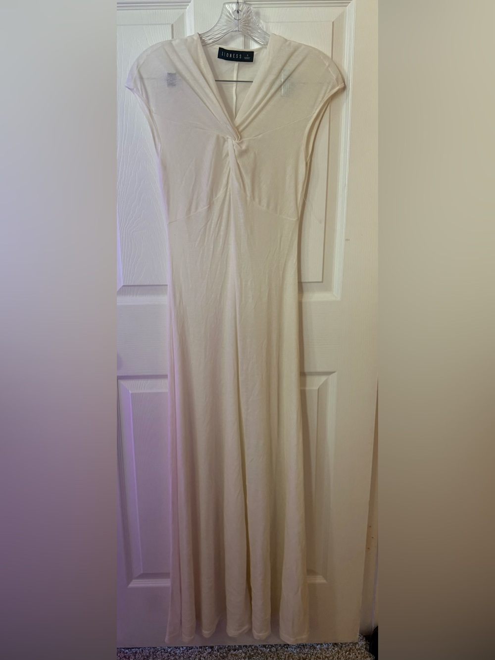 Lioness Cream V-Neck Twist-Detail Maxi Dress